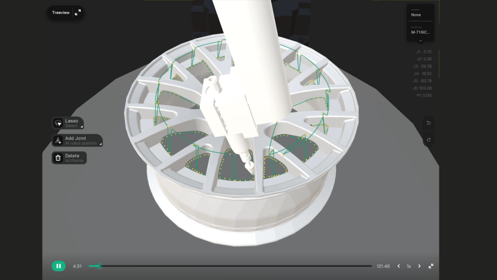 Using AutoEdge to plan waypoints for deburring, a feature that relies on edge data or set start/end points to automatically generate toolpaths